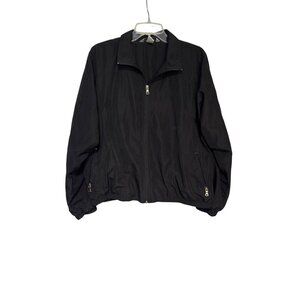 Napa Valley Womens Black Lightweight Jacket L Zip-Up Polyester & Cotton